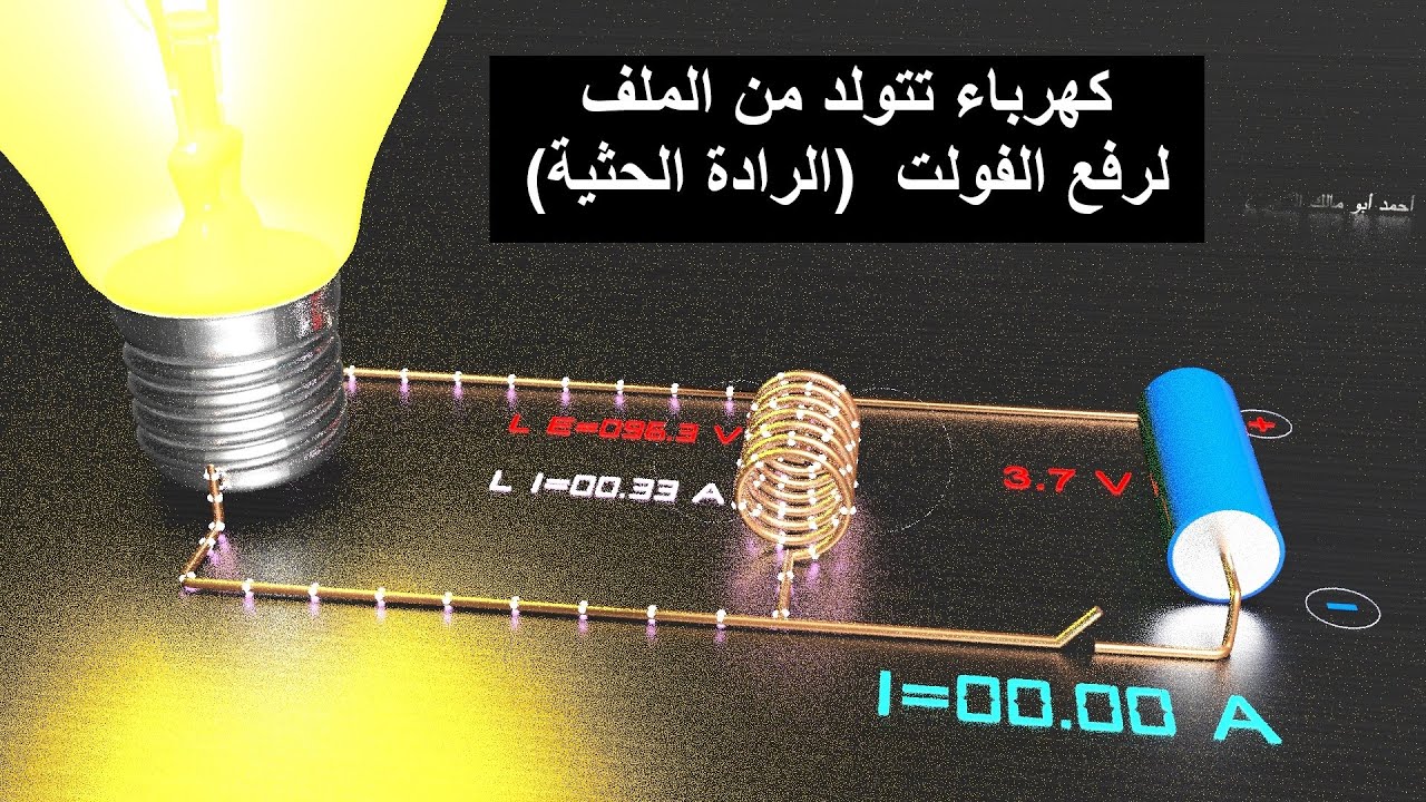 كهرباء متولدة من ملف كهربائي بالحث المغناطيسي (الرادة الحثية ) رفع الفولت