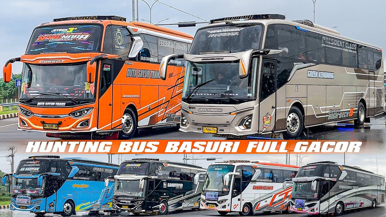 HUNTING BUS BASURI FULL GACOR‼️ Hujan Deras & Angin Kencang Membuat Semua Kocar-Kacir‼️