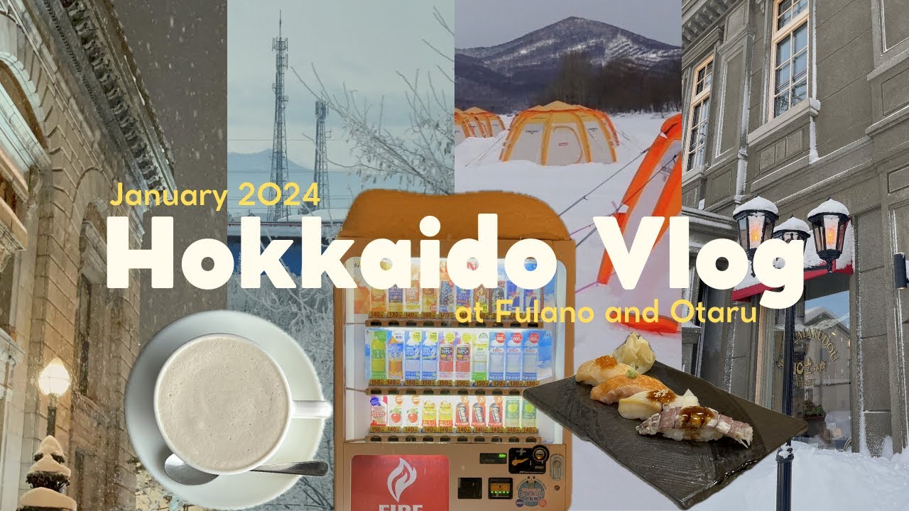 (ENG)[Hokkaido vlog]１月冬の北海道❄️|富良野で犬ぞり🛷ワカサギ釣り🎣|小樽を満喫する2泊3日の旅✈️