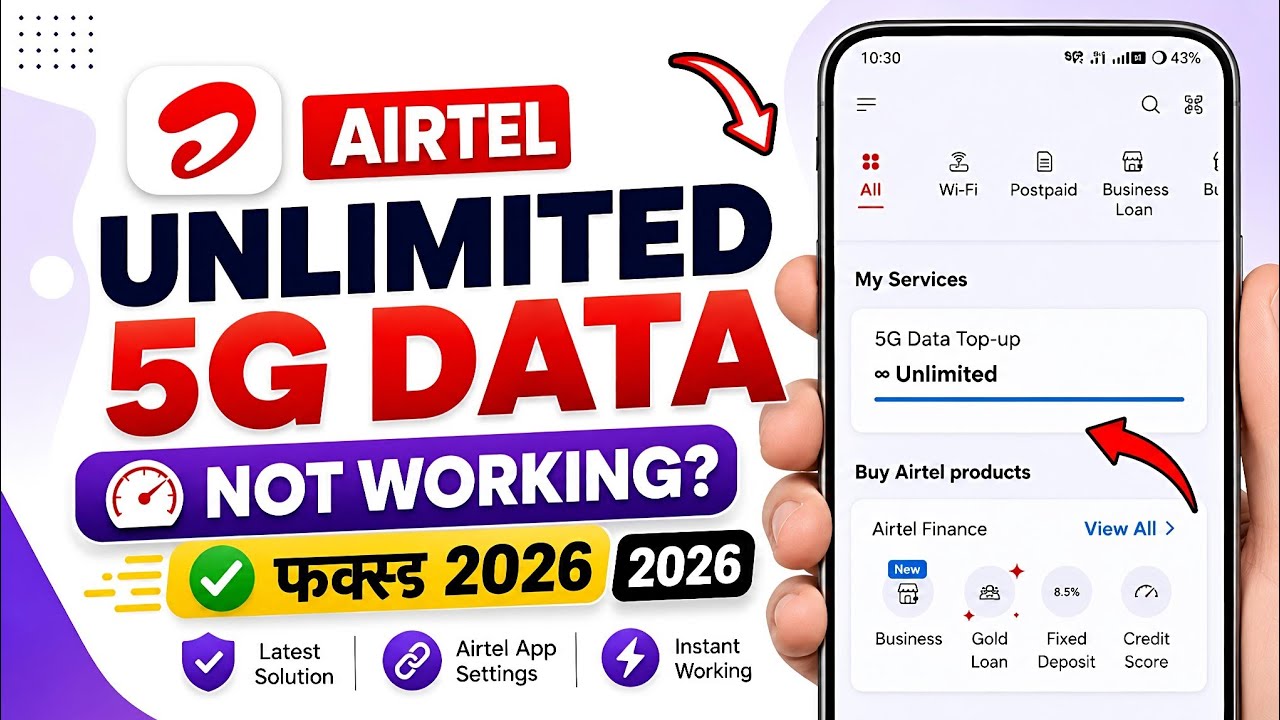 Airtel 5G Unlimited Data Not Working | Airtel 5G Unlimited Data Nahi Chal Raha (2026)