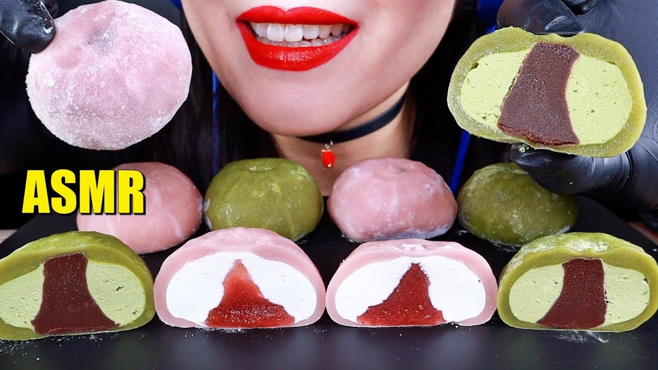 딸기쏙우유 찹쌀떡, 초코쏙녹차 찹쌀떡 ASMR 리얼사운드 먹방, 쿠캣마켓 / Chapssaltteok MUKBANG