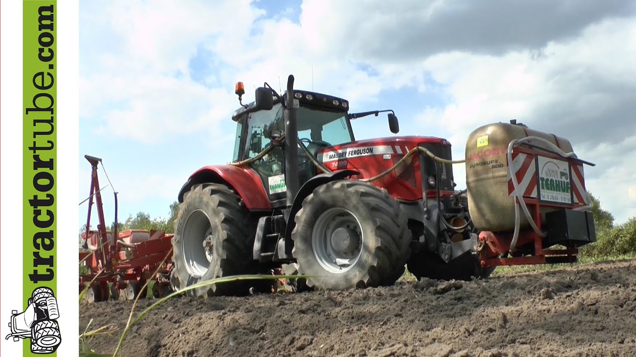 MF 7499 und Kverneland Optima HD e-drive bei der Maisaussaat durch Terhuf Agrarservice
