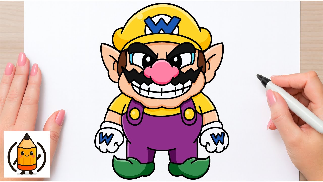 How To Draw Wario EASY | Mario Drawing Tutorial 