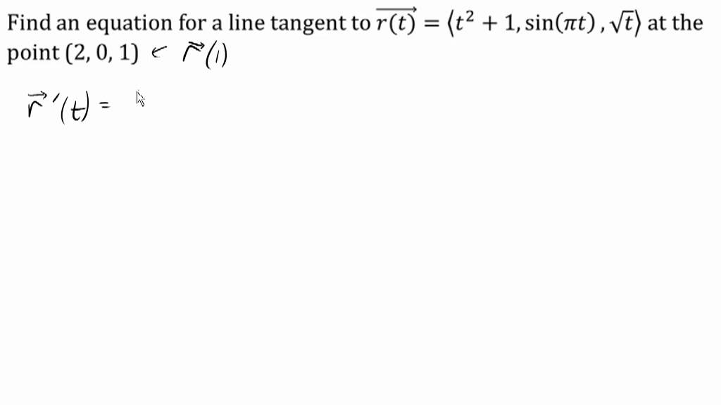 Tangent line to a vector equation
