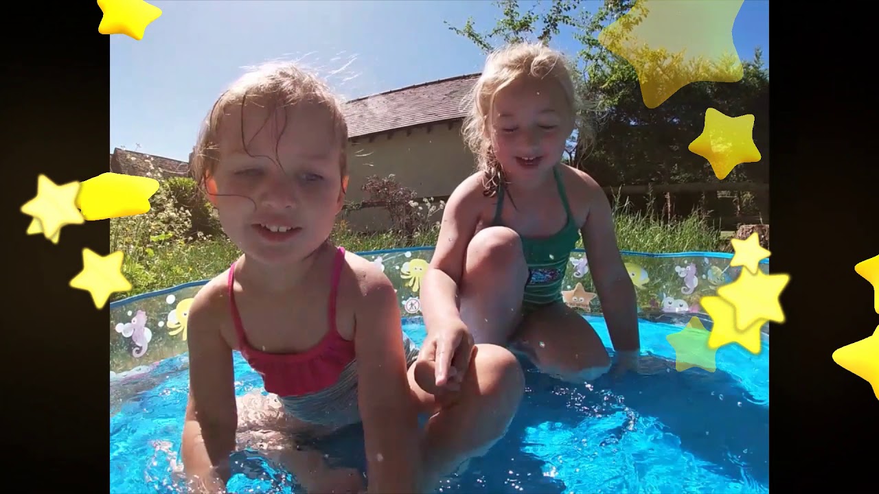 The Magic Stars Jumping and Having Fun in the Paddling Pool