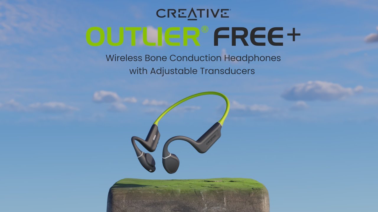 Creative Outlier Free+ - Wireless Bone Conduction Headphones with Adjustable Transducers