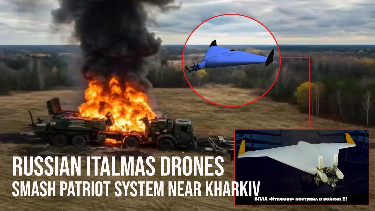 Российские беспилотники БМ-35 &laquo;Италмас&raquo; уничтожают систему &laquo;Патриот&raquo; под Харьковом.