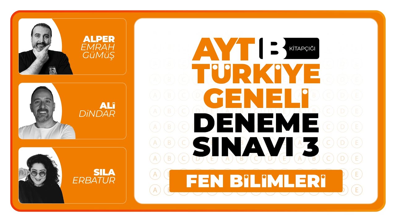3D Türkiye Geneli Deneme Sınavı 3 - AYT - B Kitapçığı Fen Bilimleri Soru Çözümleri