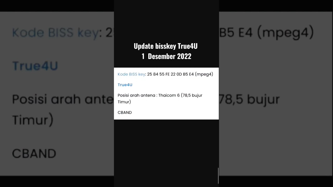 Bisskey True4U Terbaru hari ini 1 Desember 2022