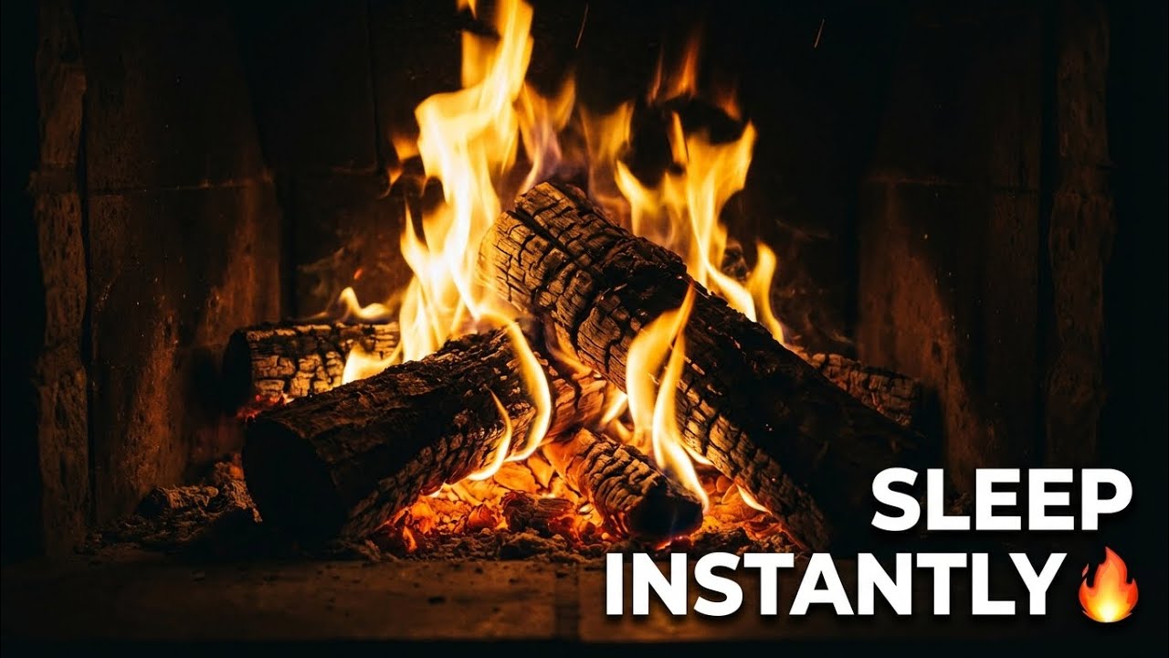 Dark Fireplace Sleep 🔥 5 Hours Slow Burning Fire for Deep Rest