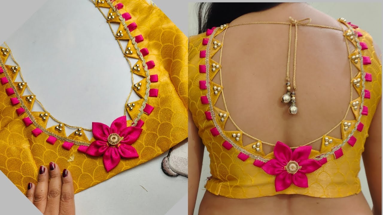 New model stylish blouse design cutting and stitching