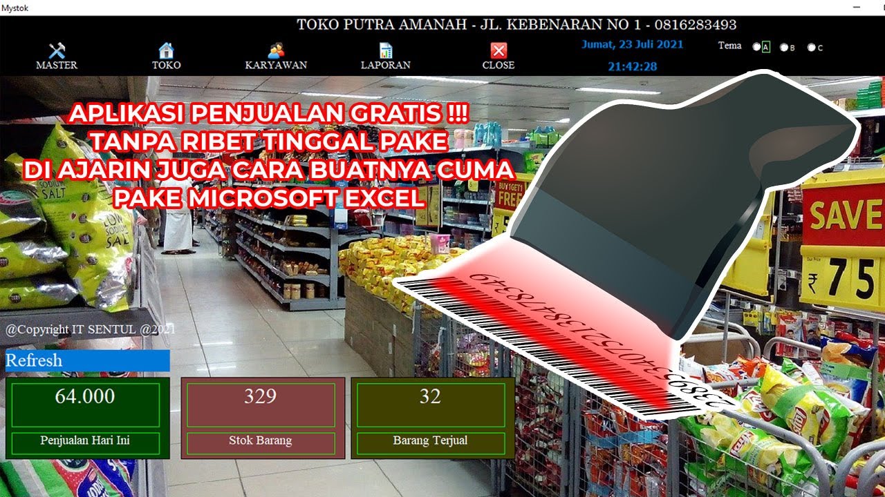 Apikasi Penjualan Kasir dan  Stok Barang Lengkap | Tanpa ribet siap pakai | Mystok !! GRATIS....