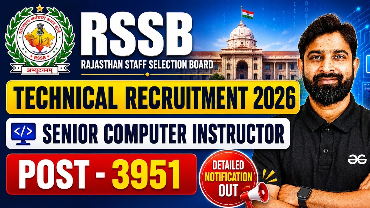 RSSB Senior Computer Instructor Recruitment 2026 | Eligibility, Exam Pattern & Important Dates