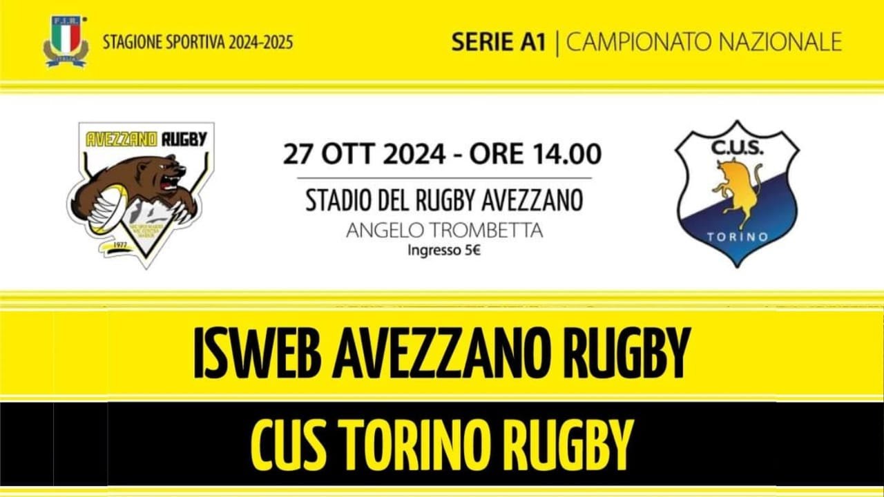 SERIE A1 - ISWEB Avezzano Rugby vs CUS Torino Rugby