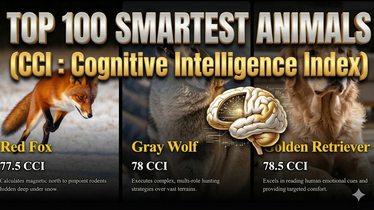 Top 100 Smartest Animals (CCI : Cognitive Intelligence Index)
