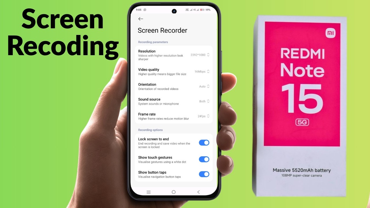 Screen record with sound in redmi note 15 pro | redmi note 15 me screen recording kaise setting kare
