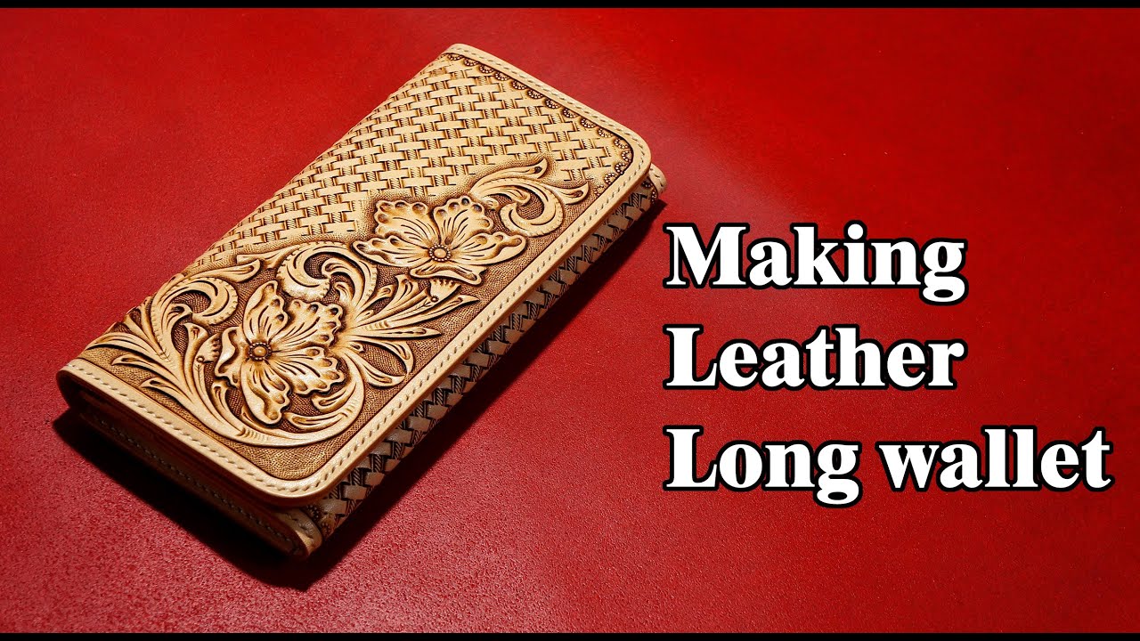 53 [Leather Craft] Making Leather Long Wallet / [가죽공예] 가죽 장지갑 만들기 / Free Pattern