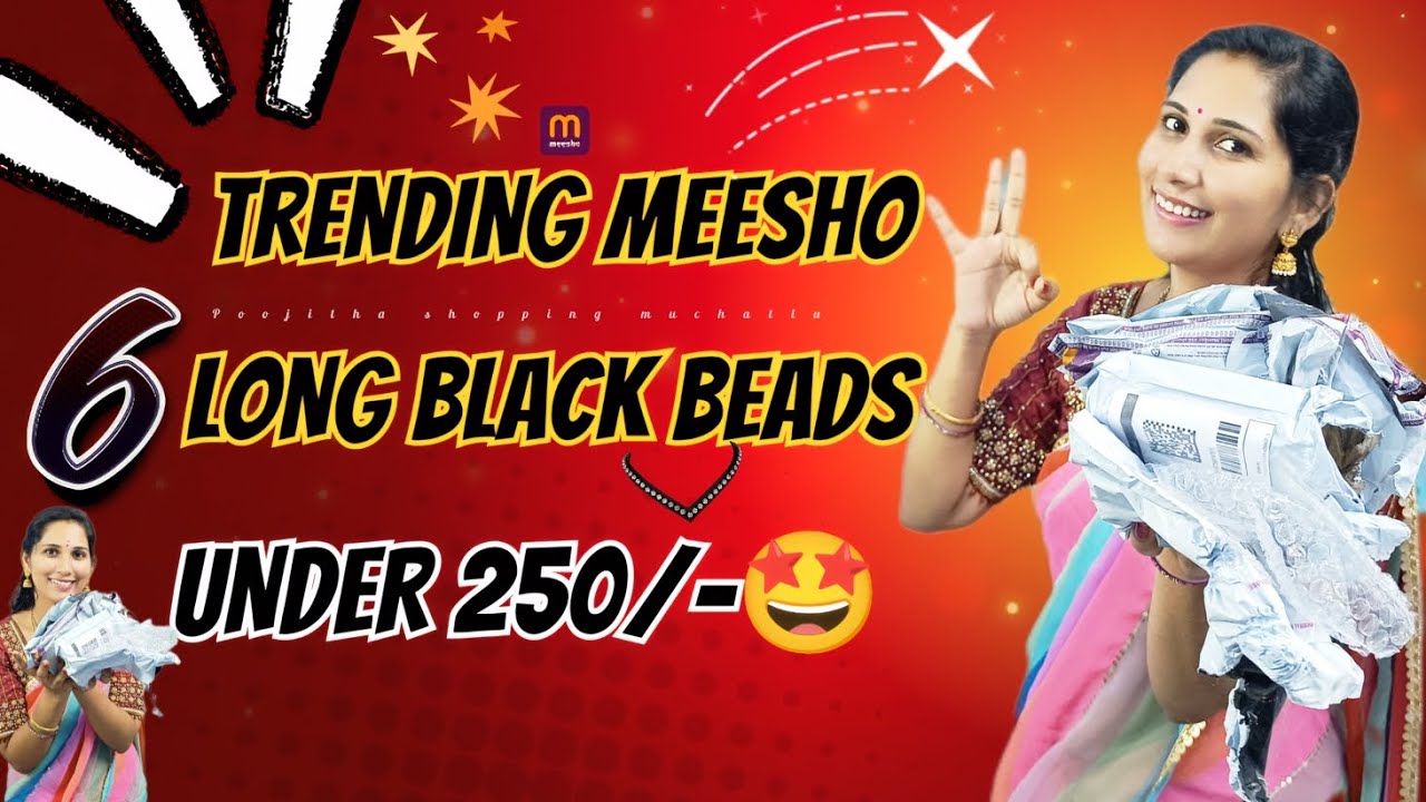 Trending Meesho black beads ✨🤩 under budget ✨#onlineshoppingreview#meeshohaul 