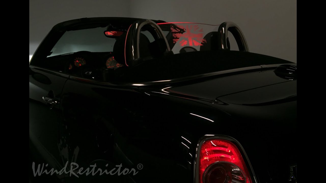 Mini Cooper Roadster NEW Accessory Lighted wind deflector Windrestrictor&reg; With Graphics!