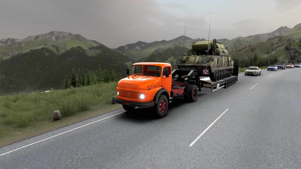 #محاكي #شاحنات حموله ثقيله على شاحنه مرسيدس#eurotrucksimulator2