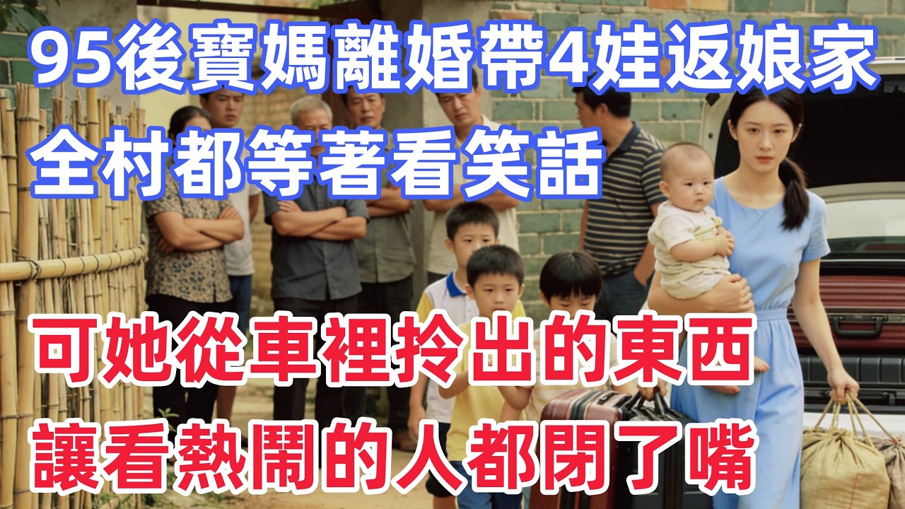 95後寶媽離婚帶4娃返娘家，全村都等著看笑話，可她從車裡拎出的東西，讓看熱鬧的人都閉了嘴！【惠美悄悄话】