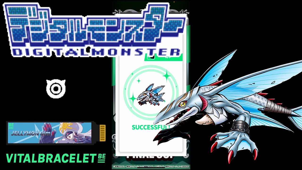 DIGIMON Vital Bracelet BE - TOBIUMON || BEMemory Jellymon Dim Log 4