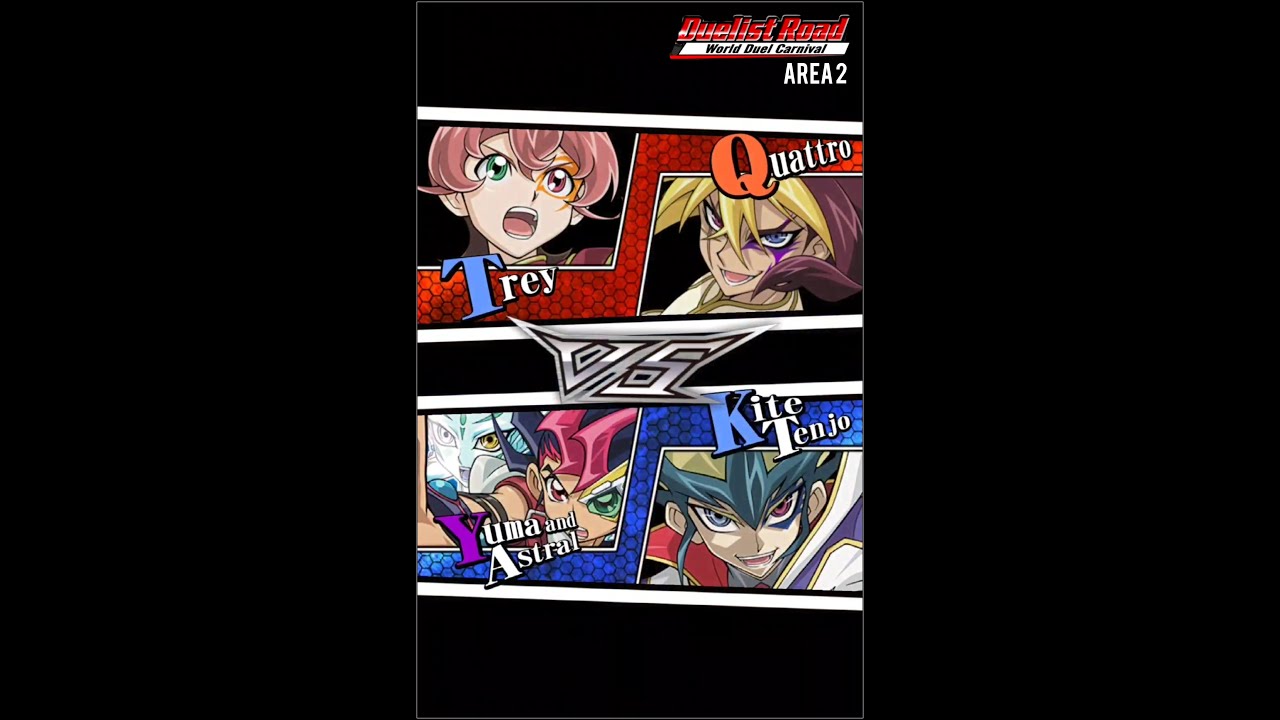 Yugioh Duel Links - Duelist Road: Quattro x Trey против Kite x Yuma и Astral