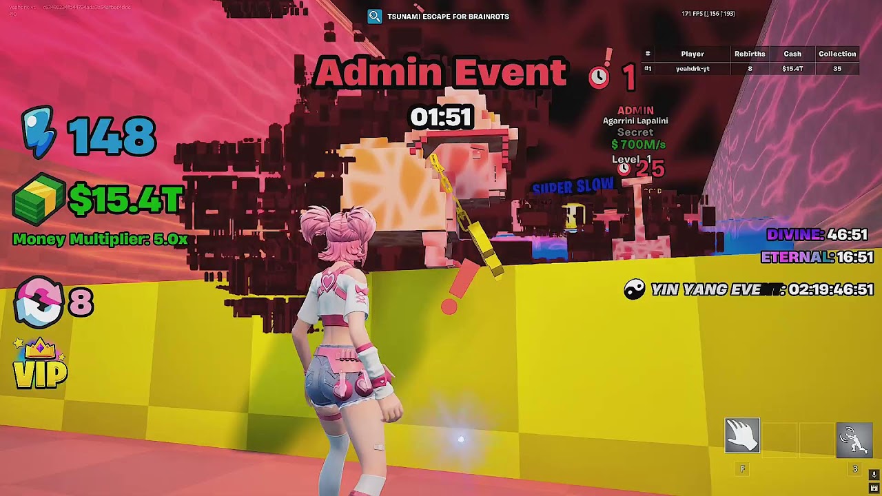 Fortnite #tsunami escape for brainrots #admin event