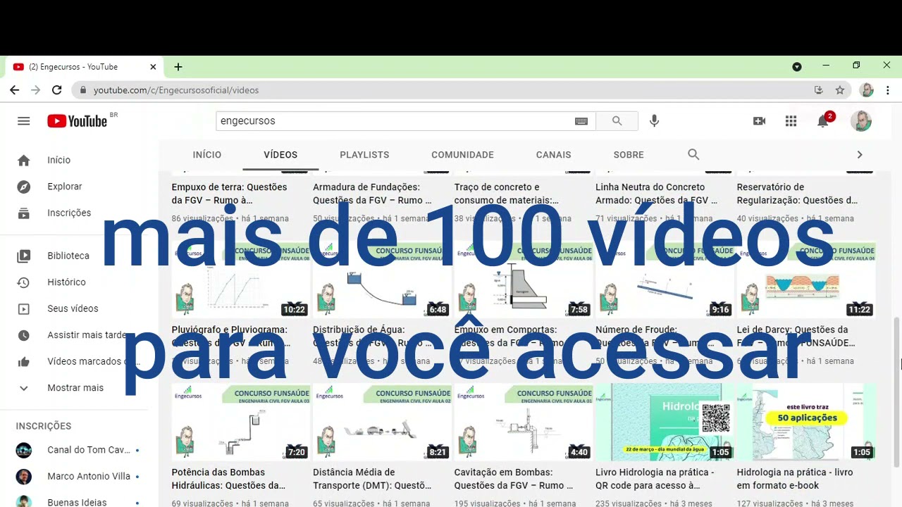 Inscreva-se no nosso canal Engecursos