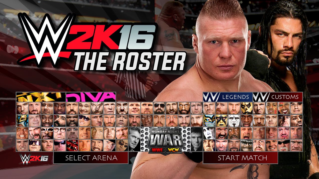 WWE 2K16 Roster WWE, WCW, NWO, NXT, Divas & Legends (Concept)