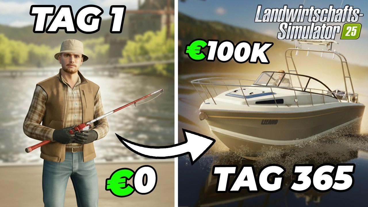 Ich habe 1 JAHR Null-Start auf FISCH-Karte verbracht! Landwirtschafts Simulator 25