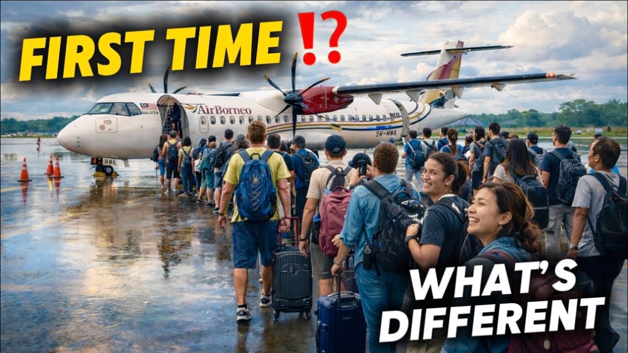 🔥 First Time Flying Air Borneo ✈️ What’s Different? Check-In & Tourist Reactions😱 in Sabah Sarawak