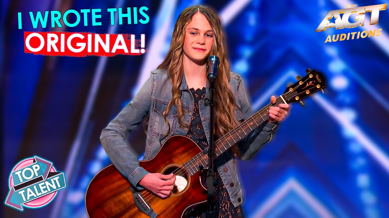 NERVOUS Teen Country Singer Touches Judges’ Hearts With Her Original Song on AGT!