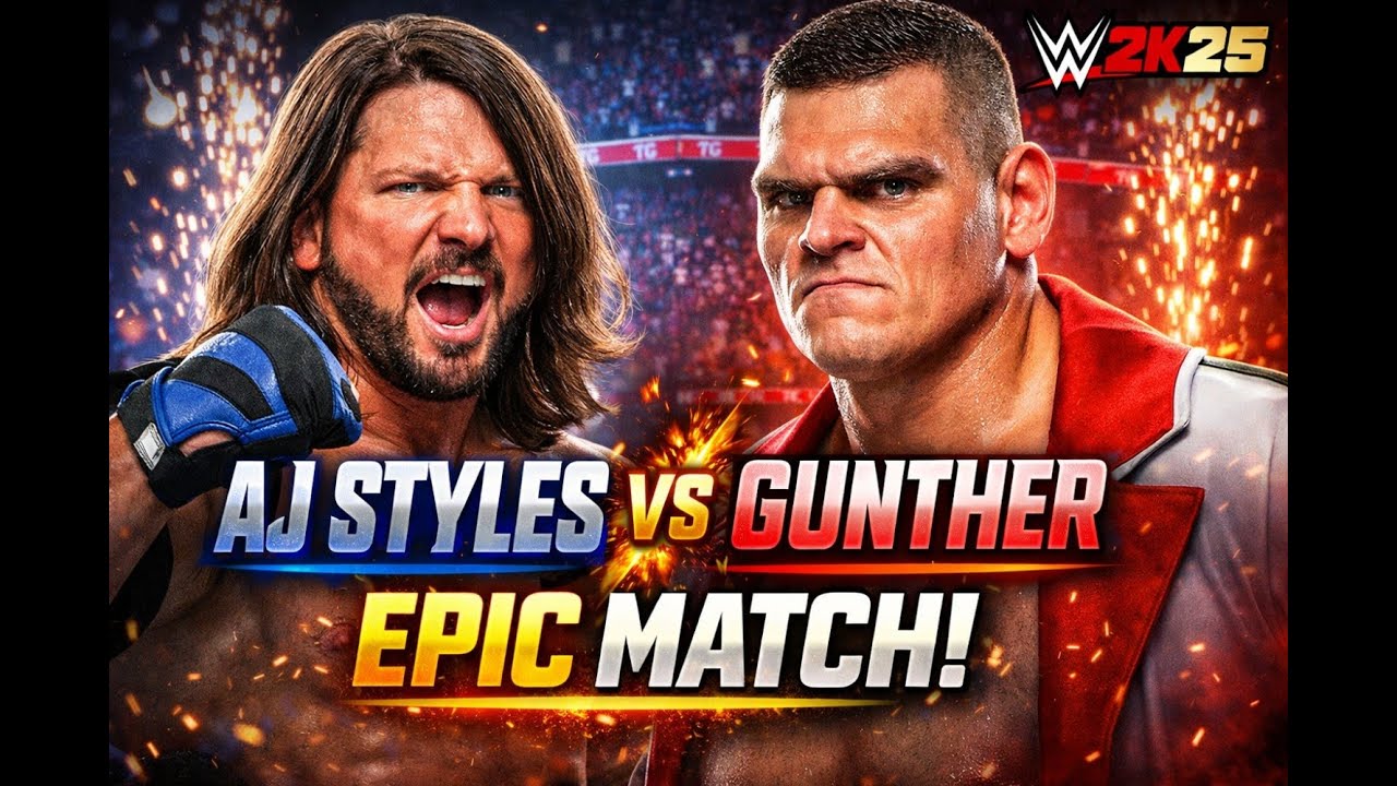 AJ Styles vs GUNTHER – EPIC Royal Rumble Match! | WWE 2K25