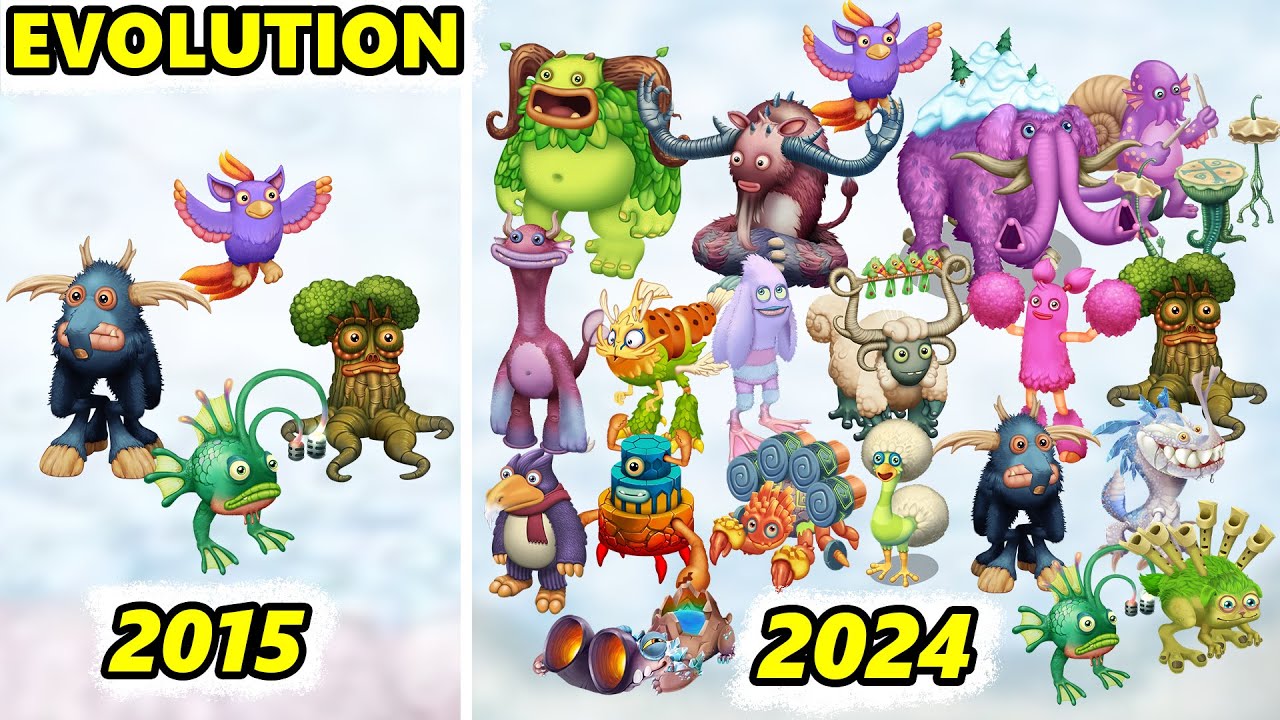 Cloud Island Evolution 2015-2024 | My Singing Monsters: Dawn Of Fire