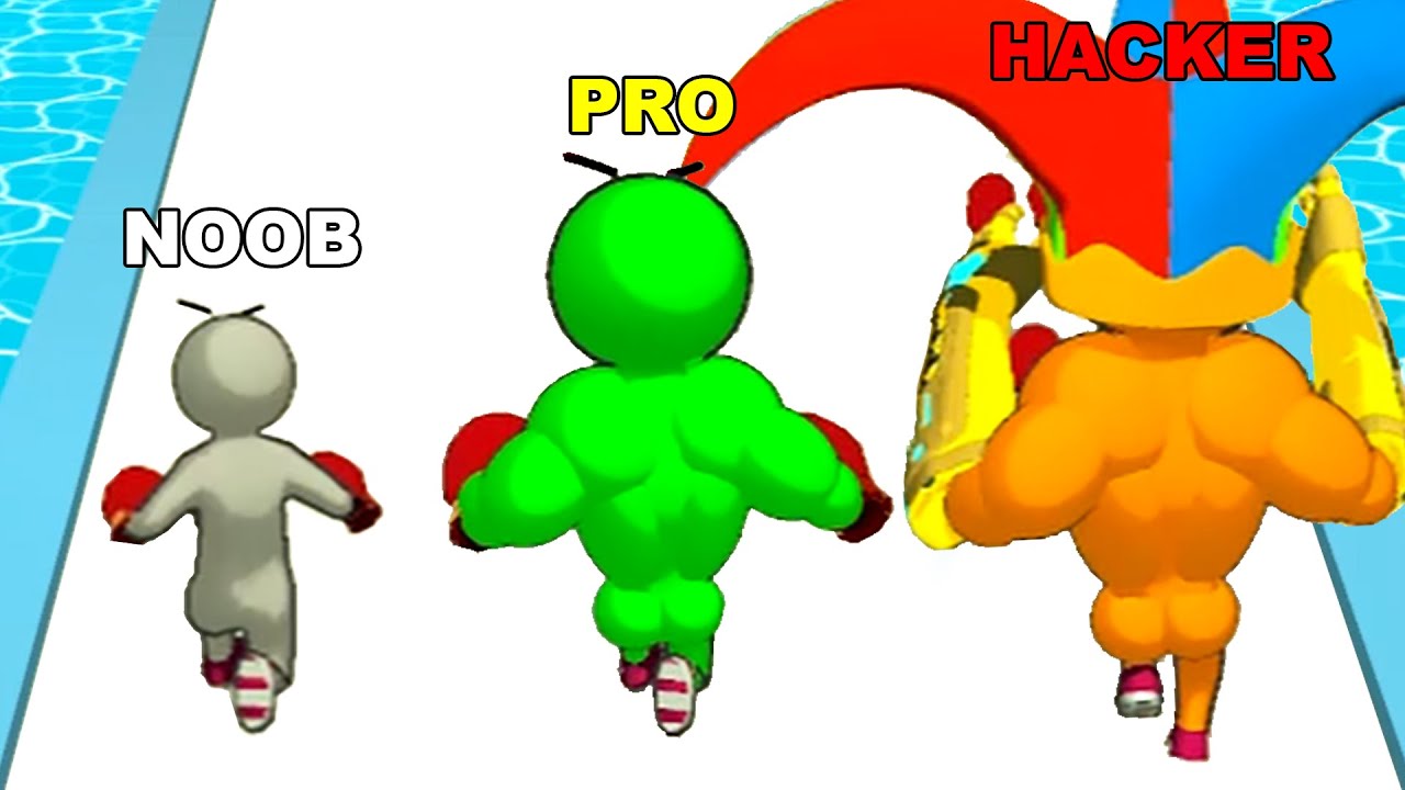 NOOB vs PRO vs HACKER in Level Up Runner (Gameplay)