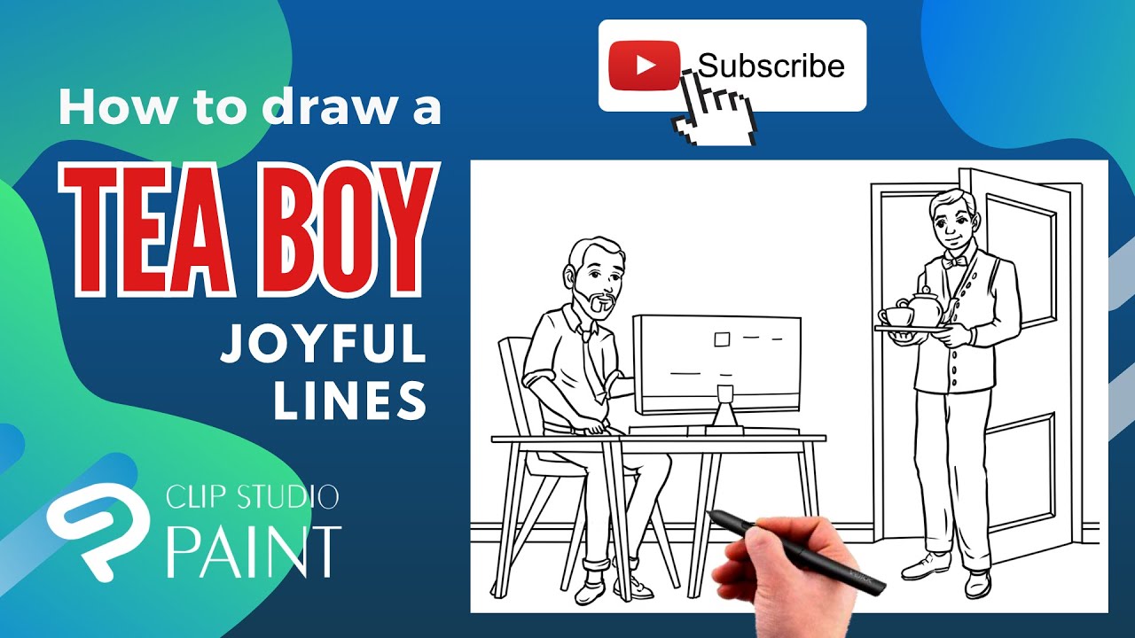 How to draw a Tea Boy - Joyful Lines | Clip Studio Paint | Yellob