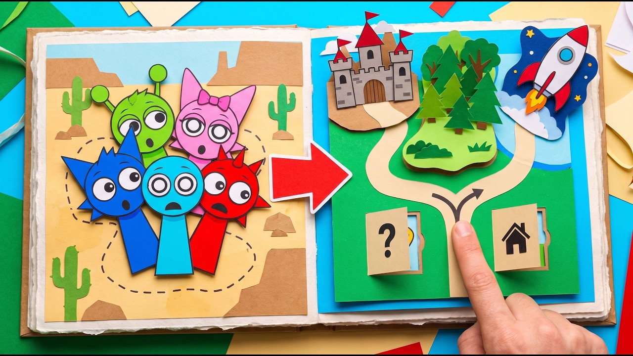 🌈✨ Sprunki Lost in Many Paper Gamebook Worlds 🚀 Can They Find Their Way Home