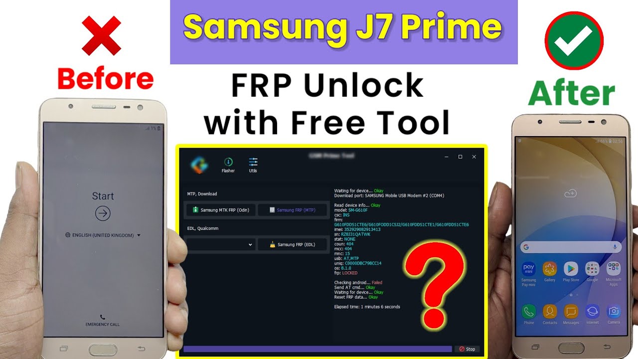 Samsung J7 Prime FRP Unlock | Free Tool Method | Google Account Bypass (2026)
