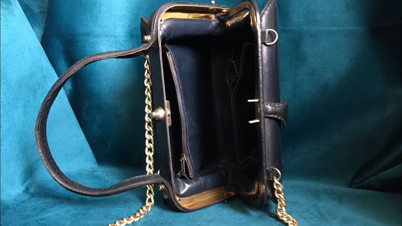 restoration of a vintage French leather handbag, 40-50s