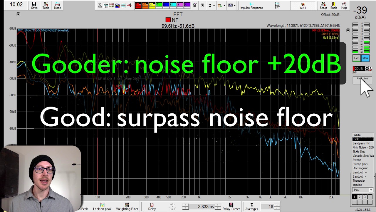 How loud does the test signal need to be in the room for SATlive? [GSwSST21]