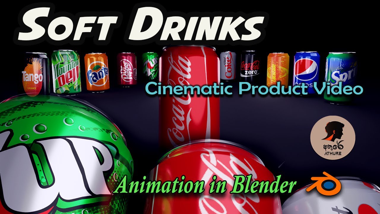 Soft Drinks/Cinematic product video in Blender/Cinematic video #coke #pepsi #7up #fanta #cocacola