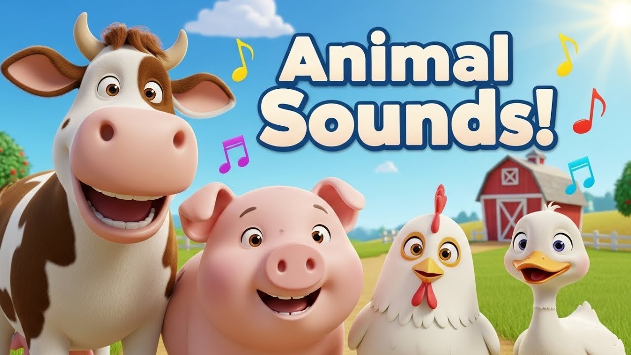 Animal Sounds Around the Farm 🐮🐷🐔 | Fun Farm Animals Song for Kids & Toddlers