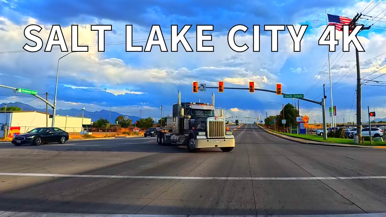Utah 4K Drive | I-15 Sunset Views & Salt Lake City Skyline | USA