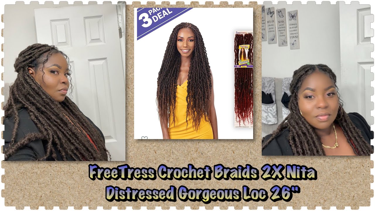 FreeTress Crochet Braids 2X Nita Distressed Gorgeous Loc 26"