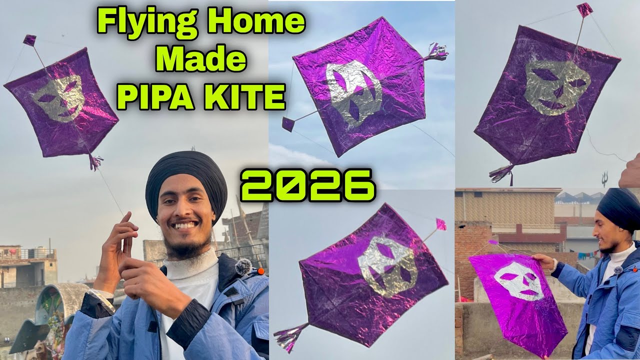 Flying home made pipa kite 🪁 