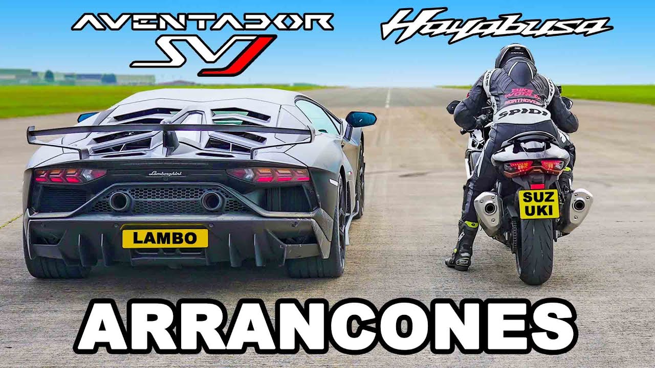 Lamborghini SVJ vs Suzuki Hayabusa: ARRANCONES