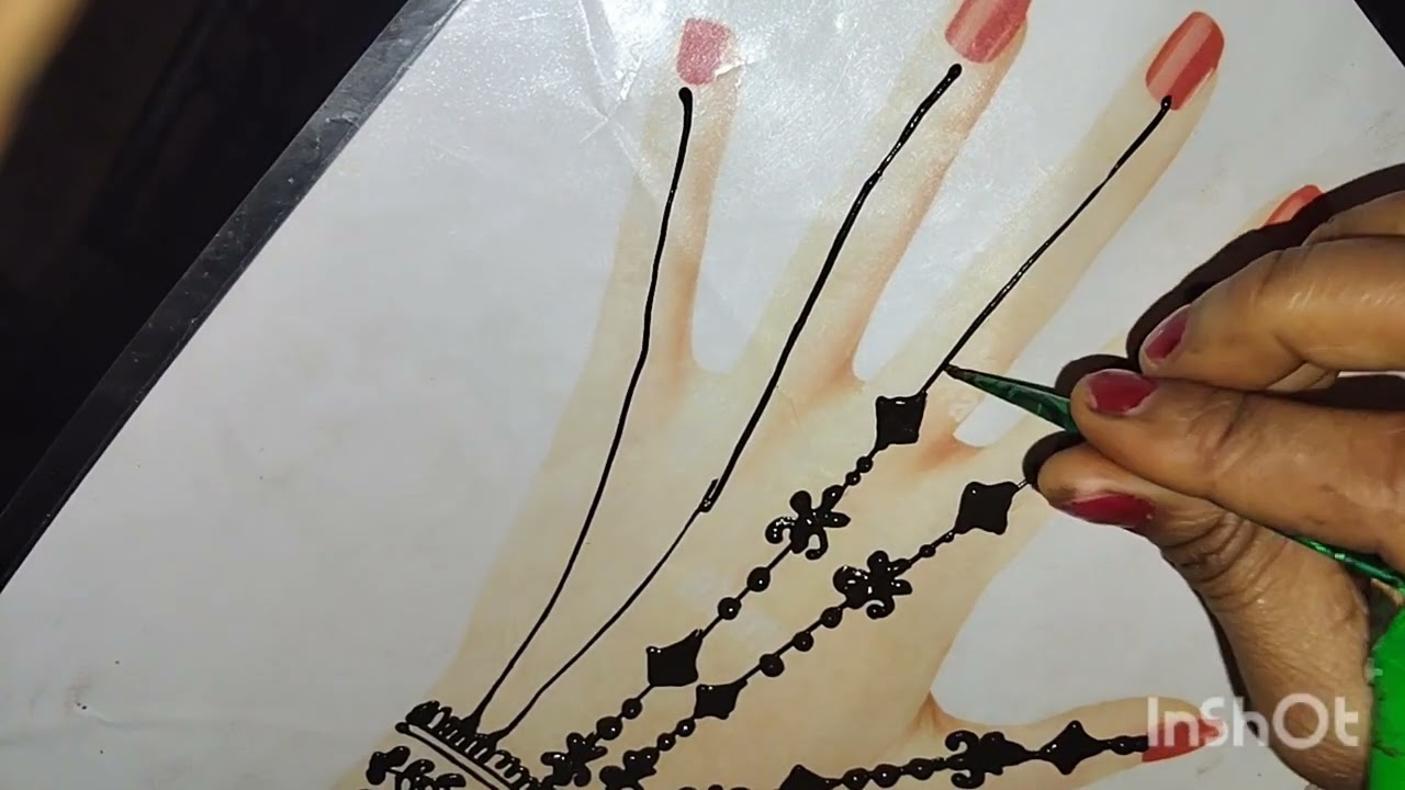 Very simple and beautiful mehndi design for back hand