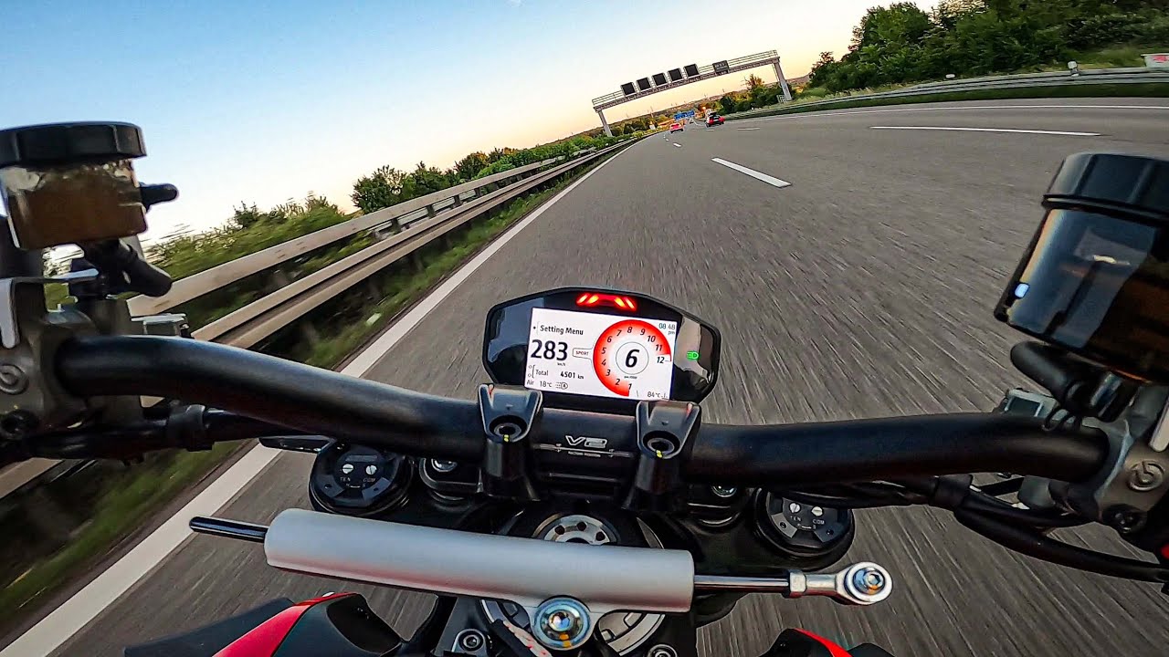 Ducati Streetfighter V2 Topspeed | 0 - 200 km/h | GPS