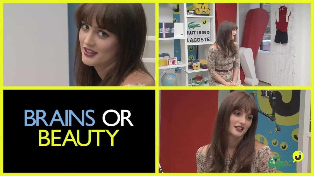 Leighton Meester drops by the LaCoste Just Jared Studio